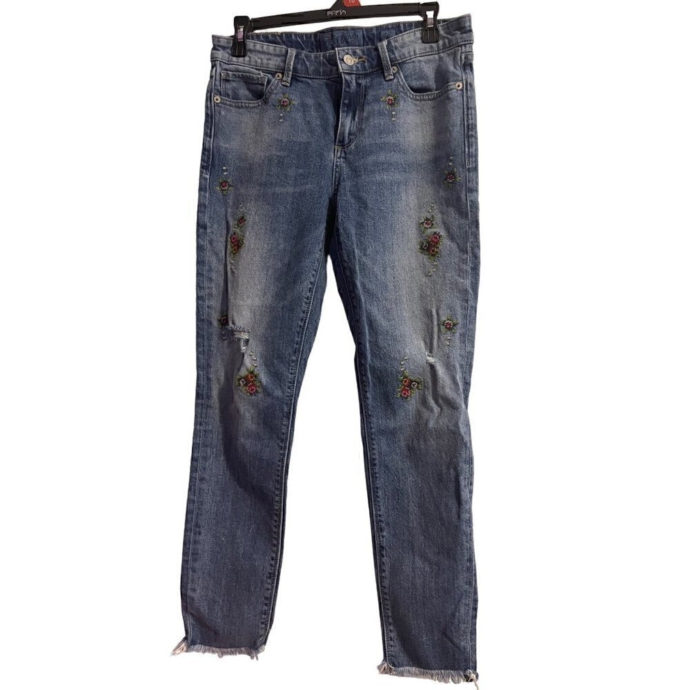 Lucky Brand Women's High Rise Ava Embroidery Skinny Cropped Jeans Size 4/27
